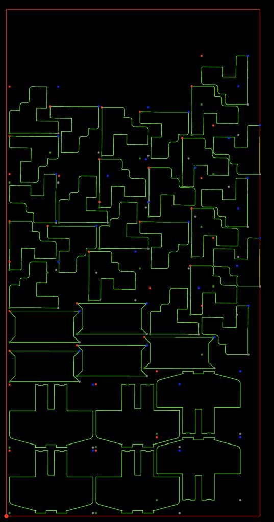 Sheet layout produced by the auto nester