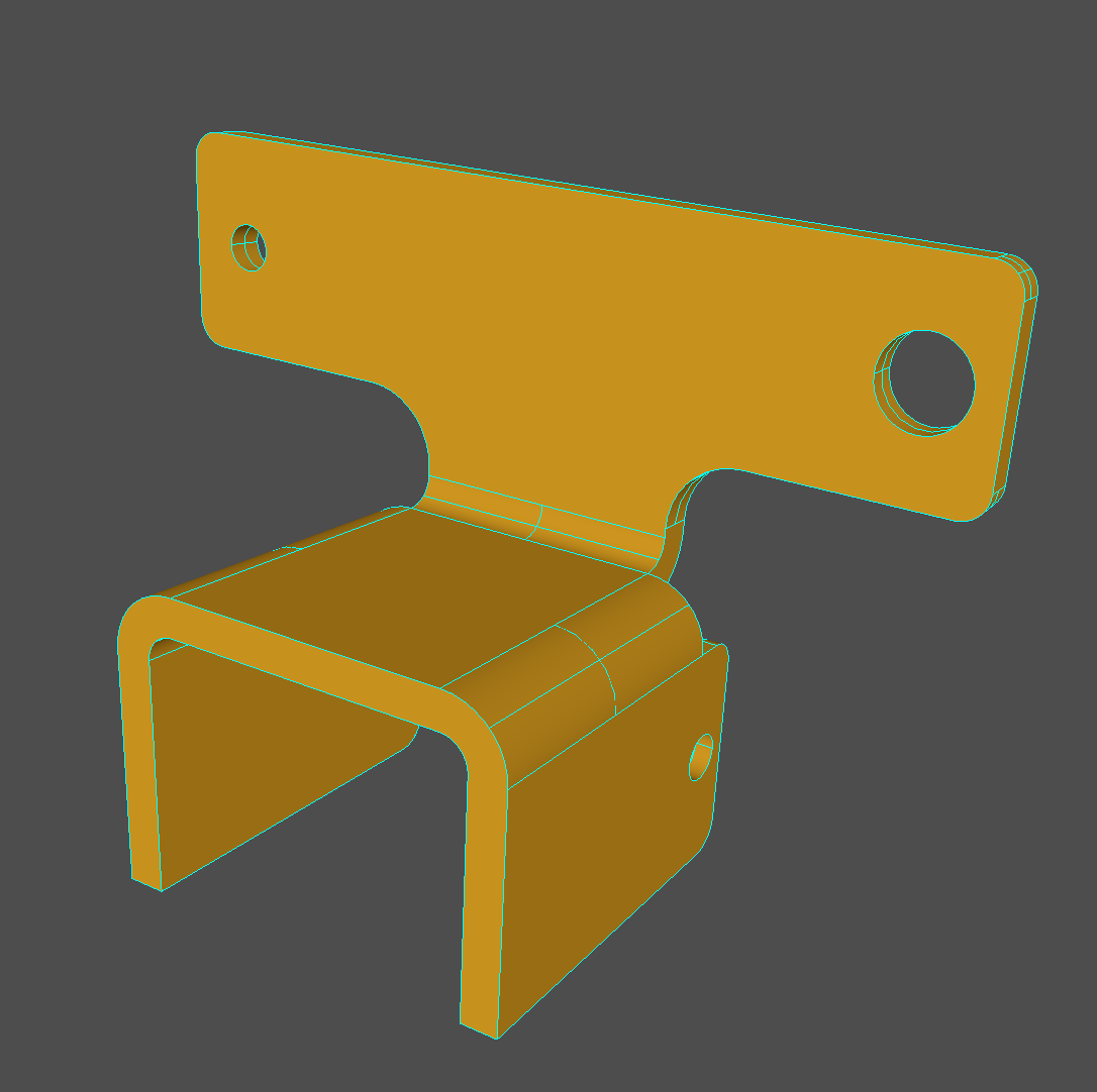 Bent bracket at original sheet thickness