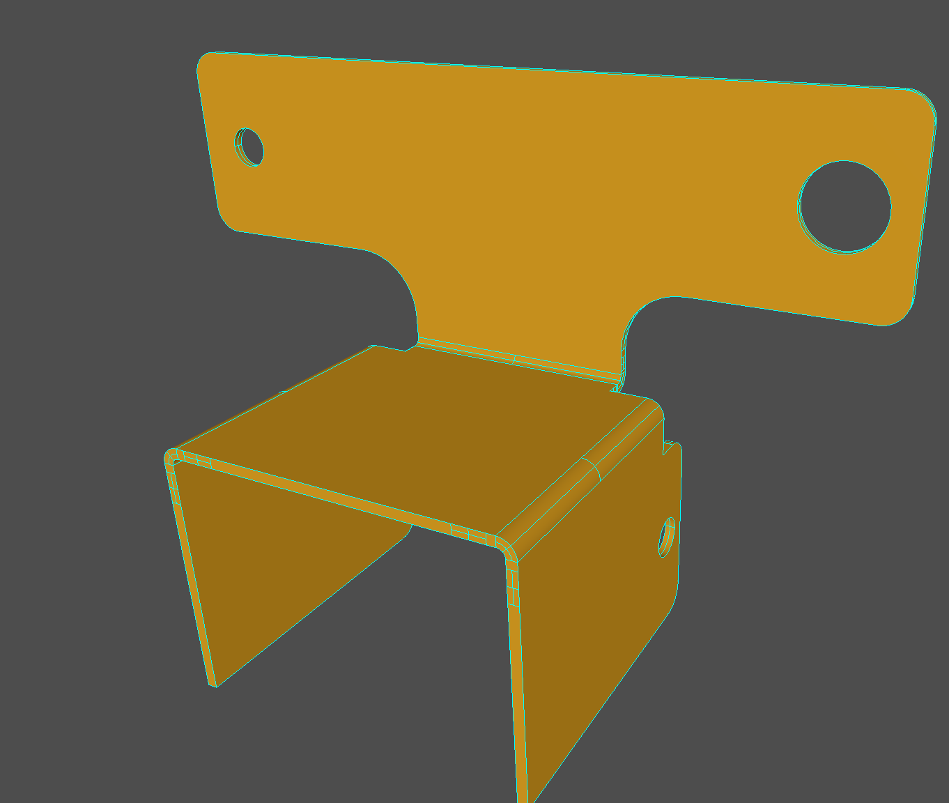 The same bracket regenerated at a different thickness
